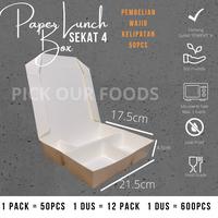 Gambar Paper Lunch Box Sekat 4 | Lunch Box 4 sekat dari Pick Our Foods Official undefined 2 Tokopedia