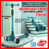 Gambar Skuter Anak Roda 3 Ada Rem Dan Lampu Mainan Scooter Anak BEST ORIGINAL - Hijau dari Toko Daytaa undefined 1 Tokopedia