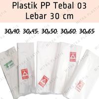 Gambar Plastik PP Lebar 30 Tebal 03 30x40 30x45 30x50 30x60 30x65 Bening Topi - 30x65 dari Mitra Plastik undefined 1 Tokopedia