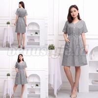 Gambar Piyama Daster Home Dress Katun Jepang Premium Kotak Kotak - Hitam dari beaustyle undefined 2 Tokopedia