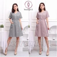 Gambar Piyama Daster Home Dress Katun Jepang Premium Kotak Kotak - Hitam dari beaustyle undefined 1 Tokopedia