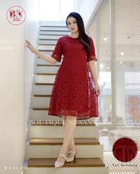 Gambar Dress Brukat Remaja Dress tali modern natal paskah tahun baru imlek - Maroon, M dari eve collection168 undefined 1 Tokopedia