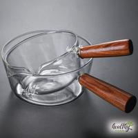 Gambar Panci Kaca Gagang Kayu / Glass Pot Milk Pan / Milk Pot Glass Pan - 900ml dari HealthyFarm18 undefined 3 Tokopedia