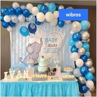 Gambar dekorasi baby shower Aqiqah decorations baby boy blue - tirai pastel dari wibros shop undefined 4 Tokopedia