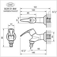 Gambar AER Kran Air Tembok Kuningan/Untuk Mesin Cuci/Faucet/Washing SCR 01B W dari Sutindo Shop undefined 2 Tokopedia