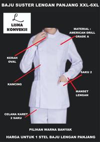 Gambar Baju Suster Perawat OKA APD XXL-6XL Lengan Panjang Kancing Samping - XXL, Hijau Army dari Lisna Apparel Indonesia undefined 1 Tokopedia
