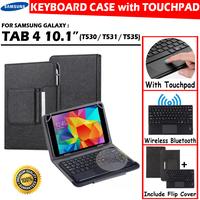 Gambar Samsung Galaxy Tab 4 10.1 SM T531 T535 Keyboard Touchpad Trackpad Case - Hitam dari Forsakey Gadget Acc undefined 1 Tokopedia