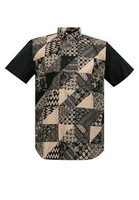 Gambar MANZONE Kemeja Batik Pria Lengan Pendek Comfort Fit Bimasena-Black dari Manzone Store undefined 5 Tokopedia