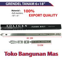 Gambar Grendel Tanam Soligen 18" Stainless SLOT pintu 2 Flush Bolt Soligen dari Toko Bangunan Mas undefined 1 Tokopedia