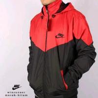 Gambar jaket Nike parasut/jaket tipis/jaket kombinasi/jaket pria wanita - merah hitam, L dari Kasab fashion store undefined 1 Tokopedia