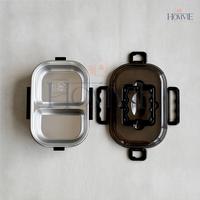 Gambar Kotak makan bekal lunch box stainless pemisah - Hitam dari Homvie undefined 4 Tokopedia