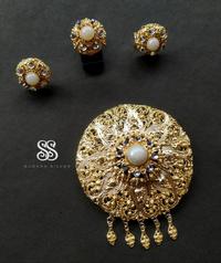 Gambar Bros Kebaya Alpaka Set Sirkon Bulat Gold Plated Bali dari Sudana Silver undefined 4 Tokopedia
