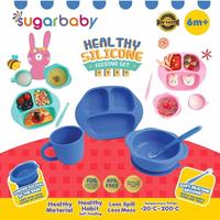 Gambar SUGARBABY HEALTHY SILICONE FEEDING SET ( isi 4) - Merah Muda dari TAMACOOKIES undefined 1 Tokopedia