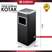 Gambar SUBRON Tong Sampah Kotak Hitam Silver Tempat Wadah Stainless Steel - Hitam dari SUBRON KITCHENWARE undefined 4 Tokopedia