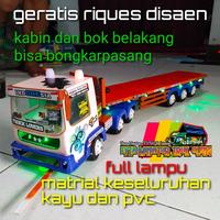Gambar mobil / mainan / truk oleng / tronton / Fuso / anak laki-laki / kayu / dari Eyza miniatur undefined 2 Tokopedia