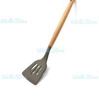 Gambar Spatula Silikon Tahan Panas Gagang Kayu 3 Varian (Harga 1pcs) Kode 191 - Spatula Pink dari Wollostore undefined 3 Tokopedia