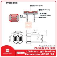 Gambar LDR 5mm GL5516 LDR GL5528 LDR Photo Resistors for Arduino - GL5516 dari EasyWare Electronics undefined 4 Tokopedia