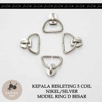 Gambar KEPALA RESLETING 5 COIL NIKEL SILVER DENGAN RING D - RING D KECIL dari Zavira Craft undefined 1 Tokopedia