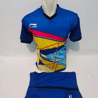Gambar baju olahraga kaos setelan Lining badminton printing - Merah, M dari astro soport undefined 2 Tokopedia