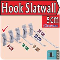 Gambar cantolan/single hook slatwall 5 cm - chrome dari GS DISPLAY undefined 1 Tokopedia