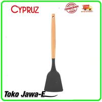 Gambar SPATULA CYPRUZ Utensil Turner Full - Gagang Kayu Kepala Silicone - Merah Muda dari TOKO JAWA ELECTRIK undefined 1 Tokopedia