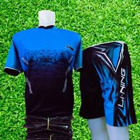 Gambar Setelan Kaos Badminton Lining/ baju badminton/ kaos badminton/ jersey - Biru, M dari moolys_ undefined 2 Tokopedia