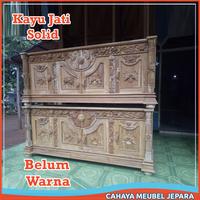 Gambar Lemari Buffet Ukir Kayu Jati Jepara Bufet Ruang Tamu Untuk Pajangan - BELUM WARNA dari Cahaya Meubel Jepara undefined 4 Tokopedia