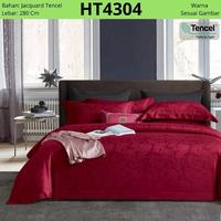 Gambar Bedcover set seprai sutra tencel 100%serat benang 60s- merah maroon dari sweet.dream store undefined 1 Tokopedia