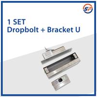 Gambar Dropbolt Satu Set / Drop Bolt Pintu Kaca Frameless + BRACKET U - Dropb 1 Bracket dari Solusi Fingerprint undefined 1 Tokopedia