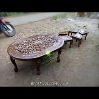 Gambar Meja Oshin Meja Tamu Meja Kopi Kayu Jati Model Oval Elegan Jepara Apik dari Fataha Furniture undefined 2 Tokopedia