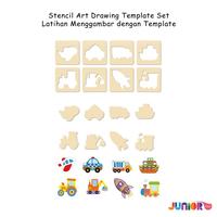 Gambar Stencil art drawing template set / latihan menggambar dengan template - 56pc+pensil set dari Totti Play undefined 3 Tokopedia