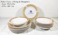 Gambar Piring dan Mangkok set motif bunga 12 pcs. - Merah dari BiteraShop undefined 2 Tokopedia