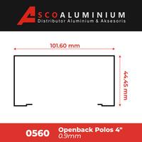 Gambar Aluminium Open Back Polos Profile 0560 kusen 4 inch - CA dari AscoAluminium undefined 2 Tokopedia