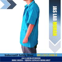 Gambar Jas Baju Lab Laboratorium Lengan Pendek Warna Tosca Farmasi Dokter - S dari Indocreatif undefined 2 Tokopedia