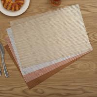 Gambar Tatakan Piring / Placemat PVC High Quality Import Square Gold - Silver dari Home Decor Zega undefined 3 Tokopedia