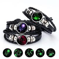 Gambar Gelang Zodiak Luminous vintage kulit Galaxy Pria Wanita - cencer dari spacee shop undefined 4 Tokopedia