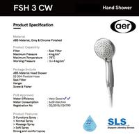 Gambar Hand Shower AER FSH 3CW / Shower Mandi FSH 3 CW / 3 Macam Semprotan dari Solusirumahkuol undefined 4 Tokopedia