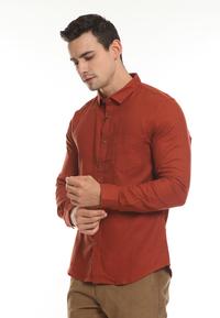 Gambar MANZONE Blouse Slim Fit Rusty-Terracota - L dari Manzone Store undefined 3 Tokopedia