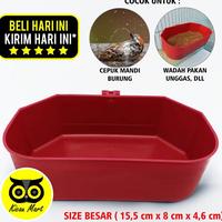 Gambar CEPUK PLASTIK BESAR WADAH TEMPAT KERAMBA MANDI BURUNG LOVEBIRD KENARI dari Daliyahshoop undefined 1 Tokopedia