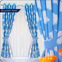 Gambar gorden jendela minimalis motif awan biru gorden pintu hordeng gordyn - awan biru, T150 dari Destrianie gorden undefined 1 Tokopedia