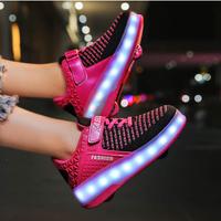 Gambar Sepatu Heelys sepatu roda dua Dengan LED light Untuk Anak Remaja - Merah Muda dari Arieleza Store undefined 5 Tokopedia