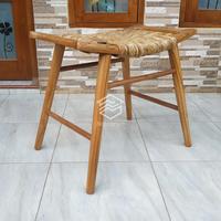 Gambar Kursi cafe minimalis kursi kafe kayu jati stool sayap anyaman pandan dari Notogriyo undefined 3 Tokopedia