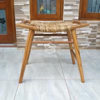 Gambar Kursi cafe minimalis kursi kafe kayu jati stool sayap anyaman pandan dari Notogriyo undefined 1 Tokopedia