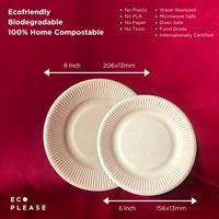 Gambar Piring Sekali Pakai Ecofriendly - Bagasse Round Plate 6,8 Inch - Strip - 10 Inch Plate, Natural dari Ecoplease Home Compostable undefined 1 Tokopedia