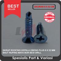 Gambar Skrup Roofing Kepala Obeng Plus 8x32mm Baut Ruping Mata Bor Besi Drill dari Ledeng Motor Bandung undefined 1 Tokopedia