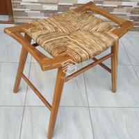 Gambar Kursi cafe minimalis kursi kafe kayu jati stool sayap anyaman pandan dari Notogriyo undefined 5 Tokopedia