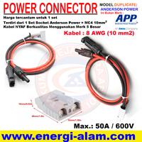 Gambar Kabel NYAF 10mm Battery Socket model Anderson Power 50A MC4 Solar PV - Kabel 50cm dari Takumpu Group undefined 2 Tokopedia