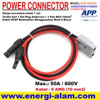Gambar Kabel NYAF 10mm Battery Socket model Anderson Power 50A MC4 Solar PV - Kabel 50cm dari Takumpu Group undefined 1 Tokopedia