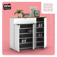 Gambar Rak Sepatu Minimalis | Lemari Sepatu Kayu | Kotak Sepatu Susun | LA01 dari WM Home Decor undefined 1 Tokopedia