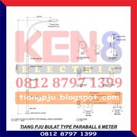Gambar Tiang PJU Lampu Bulat 6 Meter Paraball Single Hot Dip Galvanized dari KEN8-Electric undefined 1 Tokopedia
